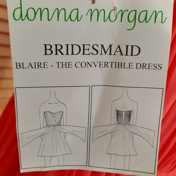 Donna morgan coral ruched convertible 8 in 1 chiffon dress sz 10 NWT *I - Picture 3 of 10